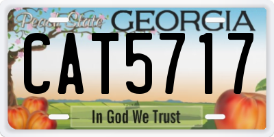 GA license plate CAT5717