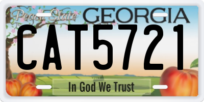 GA license plate CAT5721