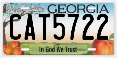 GA license plate CAT5722