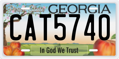 GA license plate CAT5740