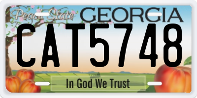 GA license plate CAT5748