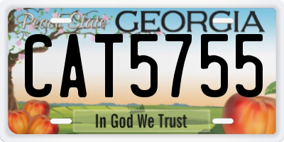 GA license plate CAT5755