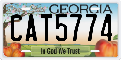 GA license plate CAT5774