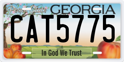 GA license plate CAT5775