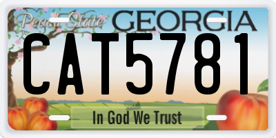 GA license plate CAT5781