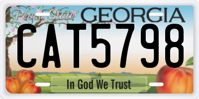 GA license plate CAT5798