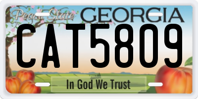 GA license plate CAT5809
