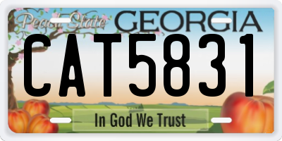 GA license plate CAT5831