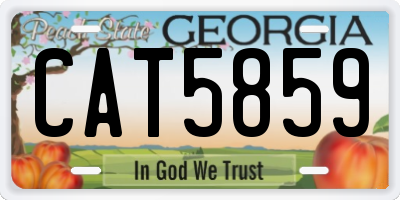 GA license plate CAT5859