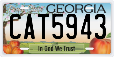 GA license plate CAT5943