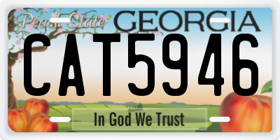 GA license plate CAT5946