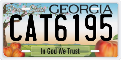 GA license plate CAT6195