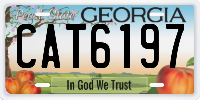 GA license plate CAT6197