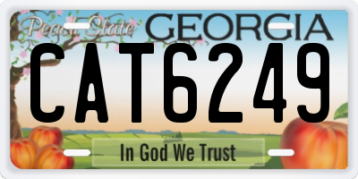GA license plate CAT6249