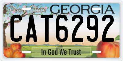 GA license plate CAT6292