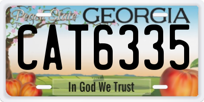 GA license plate CAT6335