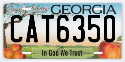 GA license plate CAT6350