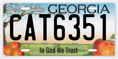 GA license plate CAT6351