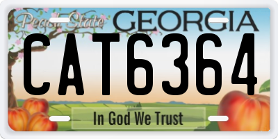 GA license plate CAT6364