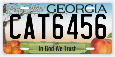 GA license plate CAT6456