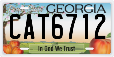 GA license plate CAT6712