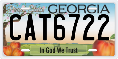 GA license plate CAT6722