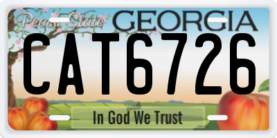 GA license plate CAT6726