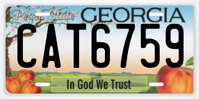 GA license plate CAT6759