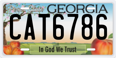 GA license plate CAT6786