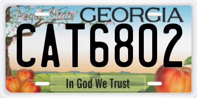 GA license plate CAT6802