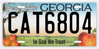 GA license plate CAT6804