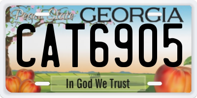 GA license plate CAT6905
