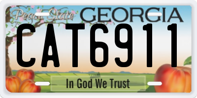 GA license plate CAT6911