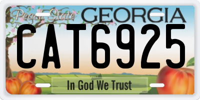 GA license plate CAT6925