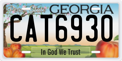 GA license plate CAT6930