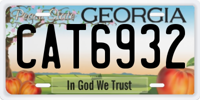 GA license plate CAT6932