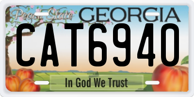 GA license plate CAT6940