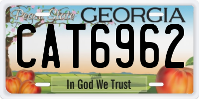 GA license plate CAT6962