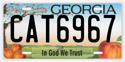 GA license plate CAT6967