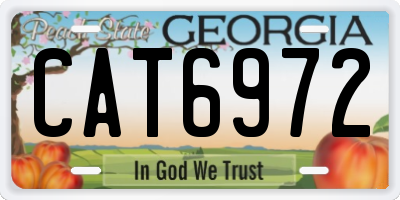 GA license plate CAT6972