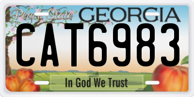 GA license plate CAT6983
