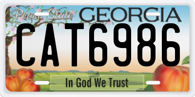GA license plate CAT6986