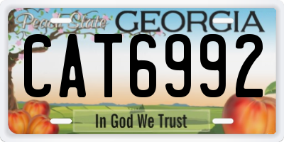 GA license plate CAT6992
