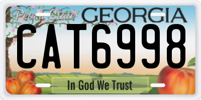 GA license plate CAT6998