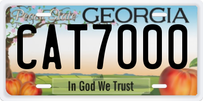 GA license plate CAT7000