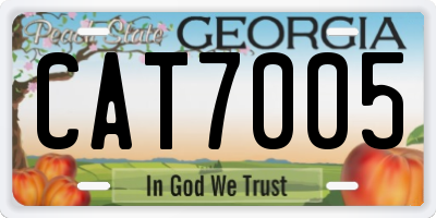 GA license plate CAT7005
