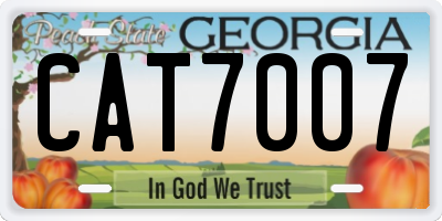 GA license plate CAT7007