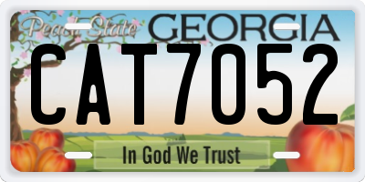 GA license plate CAT7052