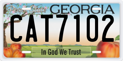 GA license plate CAT7102