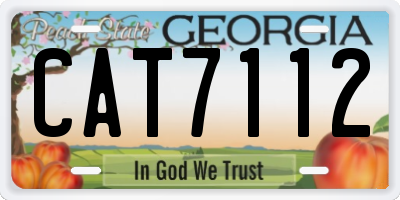 GA license plate CAT7112